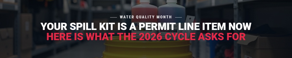 Your Spill Kit Is a Permit Line Item Now. Here Is What the 2026 Stormwater Cycle Actually Asks For.