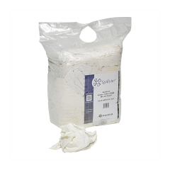 Spilfyter Bulk Reclaimed White T-Shirt Rags 8 lbs in Compressed Bag