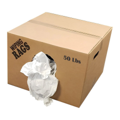 Spilfyter Bulk Reclaimed #1 White T-Shirt Rags 50 lbs in Box
