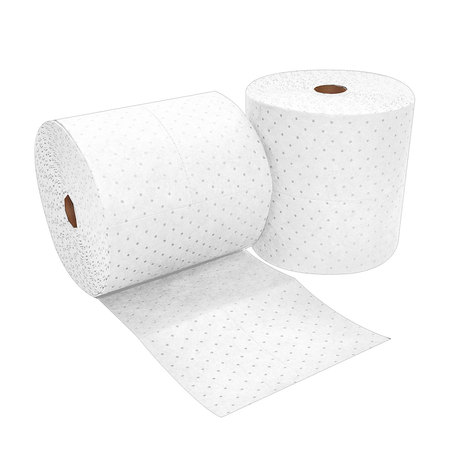 Spilfyter 16" x 150 ft Standard White Oil-Only HW Absorbent Roll 2/Bag