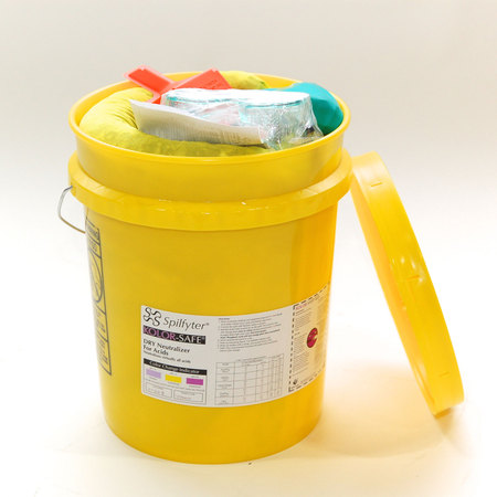 Spilfyter Grab & Go Dry Acid Neutralizer 5 Gallon Bucket Absorbent Spill Kit