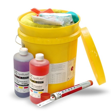 Spilfyter Grab & Go Liquid Acid and Base/Alkaline Neutralizer Bucket Spill Kit