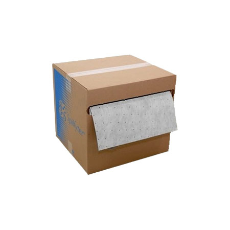 16" x 150 ft Spilhyder Oil-Only White MW Roll 1/Dispenser Absorbent Box